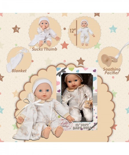 12 Inch Soft Body Baby Doll in Gift Box 12 Inch Baby Doll with Pacifier Blanket and Clothes $41.64 - Dolls