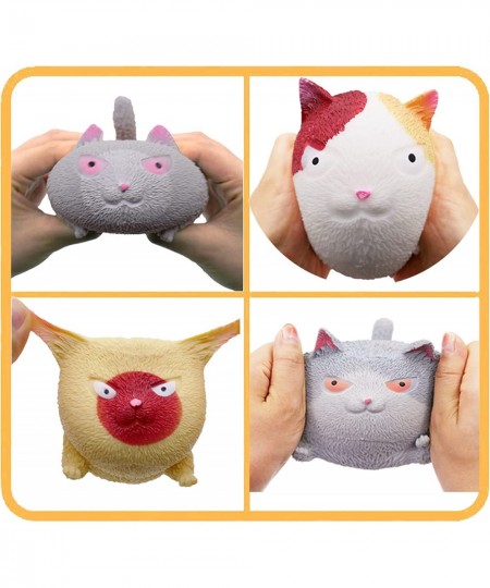 Squishy Stress Balls Cat-Shaped Stretch Toy for Girls Boys or Adults Gel Water Inside - Promote Anxiety and Stress Relief Pro...