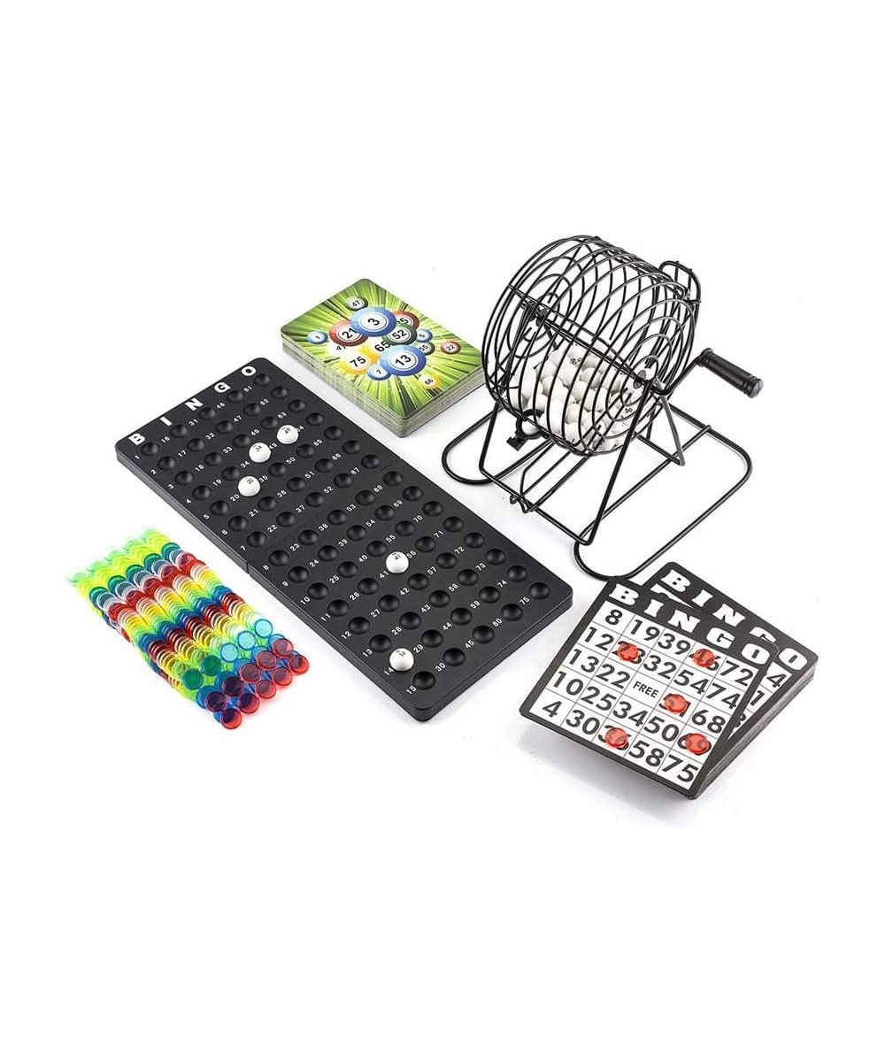 Complete Bingo Set | Includes Metal Cage (75) Numbered Balls Master Board (50) Bingo Cards (400) Color Chips + Bonus Travel C...