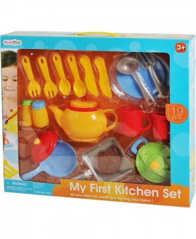 19 Pc My First Kitchen Playset - Knife Forks & Play Utensils - Salt and Pepper Shakers - Realistic Plastic Toy Cutlery - Toy ...