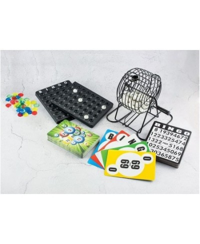 Complete Bingo Set | Includes Metal Cage (75) Numbered Balls Master Board (50) Bingo Cards (400) Color Chips + Bonus Travel C...