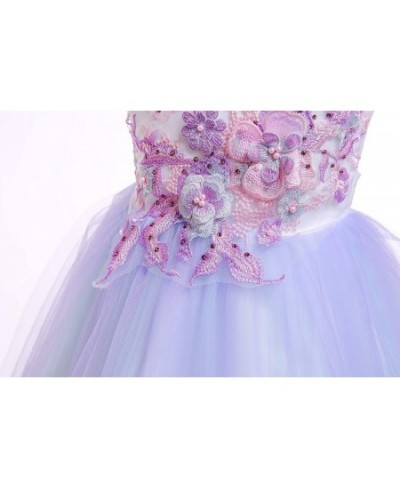 Christmas Girls Flower Dress Lace Rainbow Tulle 3D Embroidery Beading Princess Pageant Wedding Party Dresses $60.89 - Kids' C...