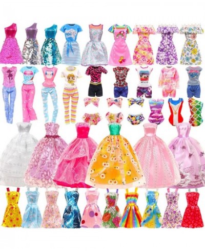 30 PCS Doll Clothes 5 Sequin Dresses 5 Tops and 5 Pants Casual Outfits 5 Fashion Dresses 10 Mini Dresses 3 Party Gowns 2 Swim...