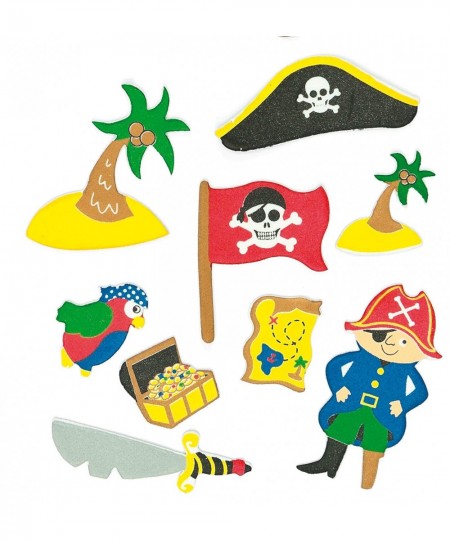 EV3215 Pirate Foam Stickers - Pack of 96 for Kids to Decorate Arts and Crafts Assorted $15.53 - Kids' Stickers