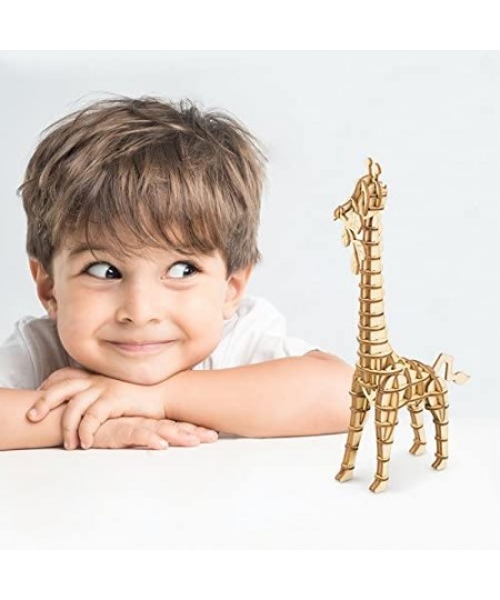 Build Your Own 3D Wooden Assembly Puzzle Wood Craft Kit Giraffe Model Gifts for Kids and Adults $15.43 - Craft Kits