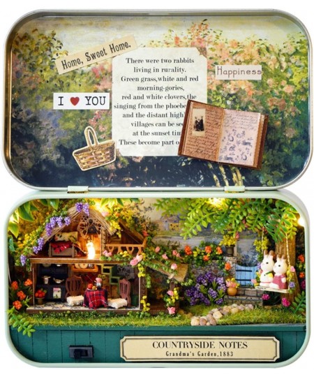 Dollhouse Miniature DIY House Kit Creative Room with Furniture and Cover for Romantic Valentine's Gift( Countryside Notes ) $...