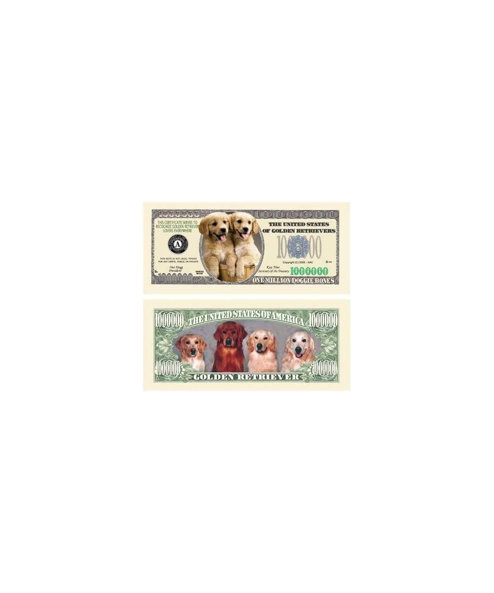 Pack of 25 - Golden Retriever Dog Million Dollar Bills - Best Gift for Golden Retriever Lovers $22.10 - Gags & Practical Joke...