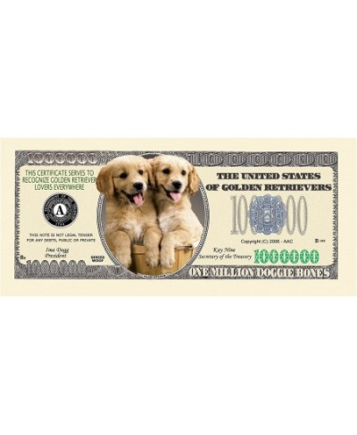 Pack of 25 - Golden Retriever Dog Million Dollar Bills - Best Gift for Golden Retriever Lovers $22.10 - Gags & Practical Joke...