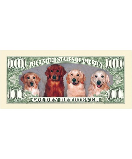 Pack of 25 - Golden Retriever Dog Million Dollar Bills - Best Gift for Golden Retriever Lovers $22.10 - Gags & Practical Joke...