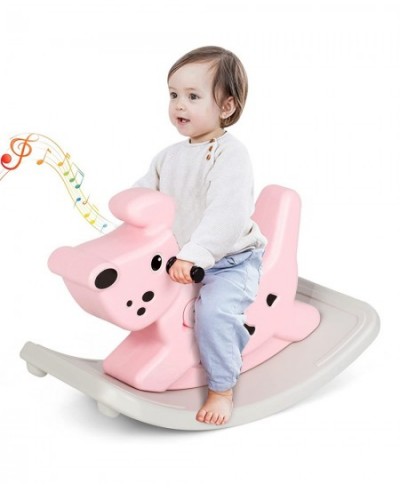 Kids Rocking Horse Ride-on Horse for Toddlers with Music & Lights HDEP Ride Animal Dog Rocker for Indoor & Outdoor Boys & Gir...