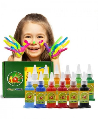 Washable Safe Finger Paint Set for Toddlers Non-Toxic Finger Painting Set for Kids Age 3 4 5 6 7 8 Arts Supplies DIY Crafts P...