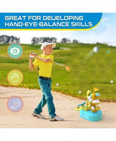 Kids Golf Clubs Set Outdoor Toddler Baby Golfs Set Toy W/ 2 Club Head 15 Training Golf Balls 4 Rings 2 Putting Mat and 1 Hole...