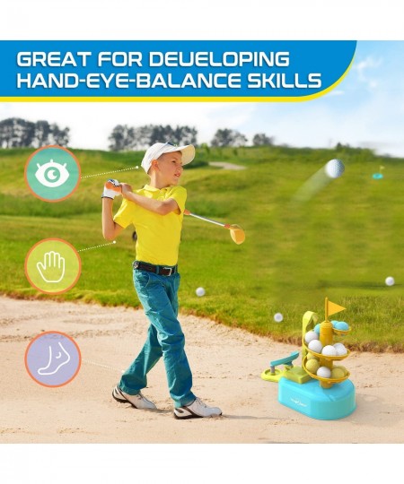 Kids Golf Clubs Set Outdoor Toddler Baby Golfs Set Toy W/ 2 Club Head 15 Training Golf Balls 4 Rings 2 Putting Mat and 1 Hole...