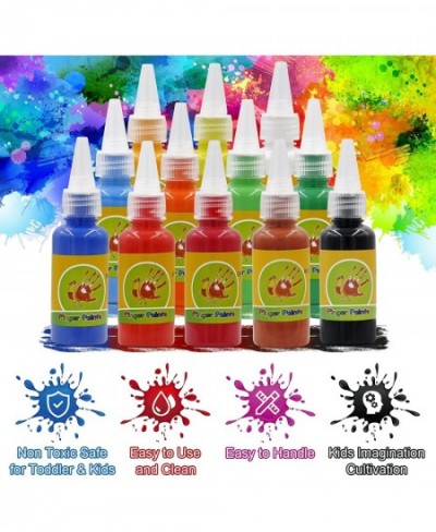 Washable Safe Finger Paint Set for Toddlers Non-Toxic Finger Painting Set for Kids Age 3 4 5 6 7 8 Arts Supplies DIY Crafts P...