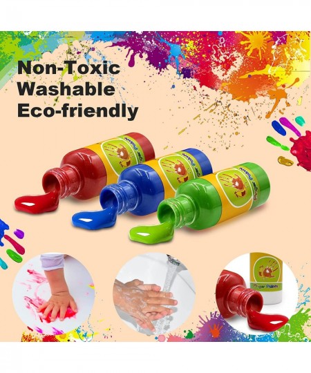 Washable Safe Finger Paint Set for Toddlers Non-Toxic Finger Painting Set for Kids Age 3 4 5 6 7 8 Arts Supplies DIY Crafts P...