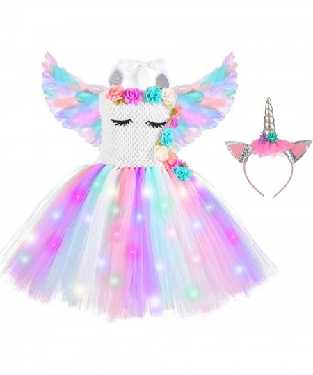 Unicorn Dress for Girls LED Light Up TuTu Sequin Unicorn Dress for Christmas Rainbow Unicorn Costume for Girls 4-6 $49.97 - K...