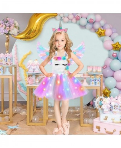 Unicorn Dress for Girls LED Light Up TuTu Sequin Unicorn Dress for Christmas Rainbow Unicorn Costume for Girls 4-6 $49.97 - K...