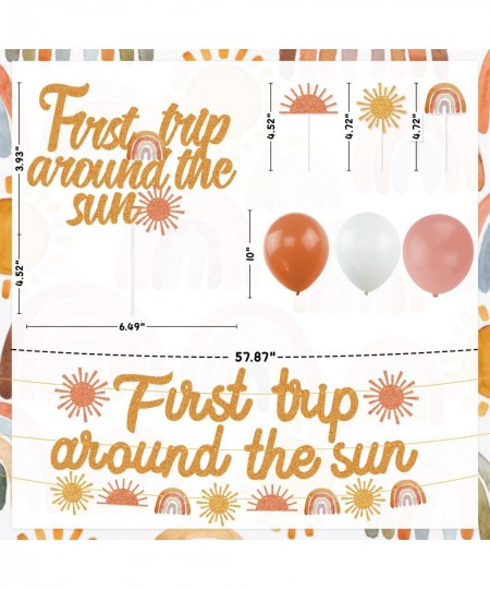 Boho Sun Party Decorations First Trip Around The Sun Banner Boho Sun 1st Birthday Decorations for Bohemian 1st Birthday Girl ...