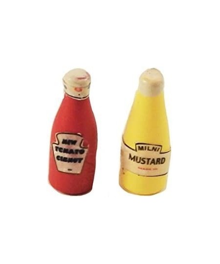 Melody Jane Dollhouse Tomato Ketchup & Mustard Bottles Kitchen Cafe Accessory $17.95 - Dollhouse Accessories