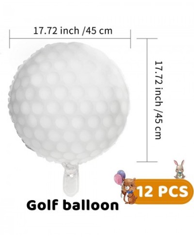 Golf Ball Balloons Decoration Golf Themed Balloons Golf Ball Sports Round Golf Aluminum Foil Balloons Golf Theme Birthday Dec...