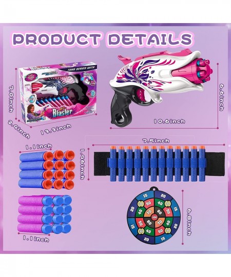 Toy Gun for Nerf Guns w/ Nerf Bullets for Nerf Pistol w/ 24 Nerf Darts Wristband & Nerf Target for Nerf Gun Toy Foam Blaster ...