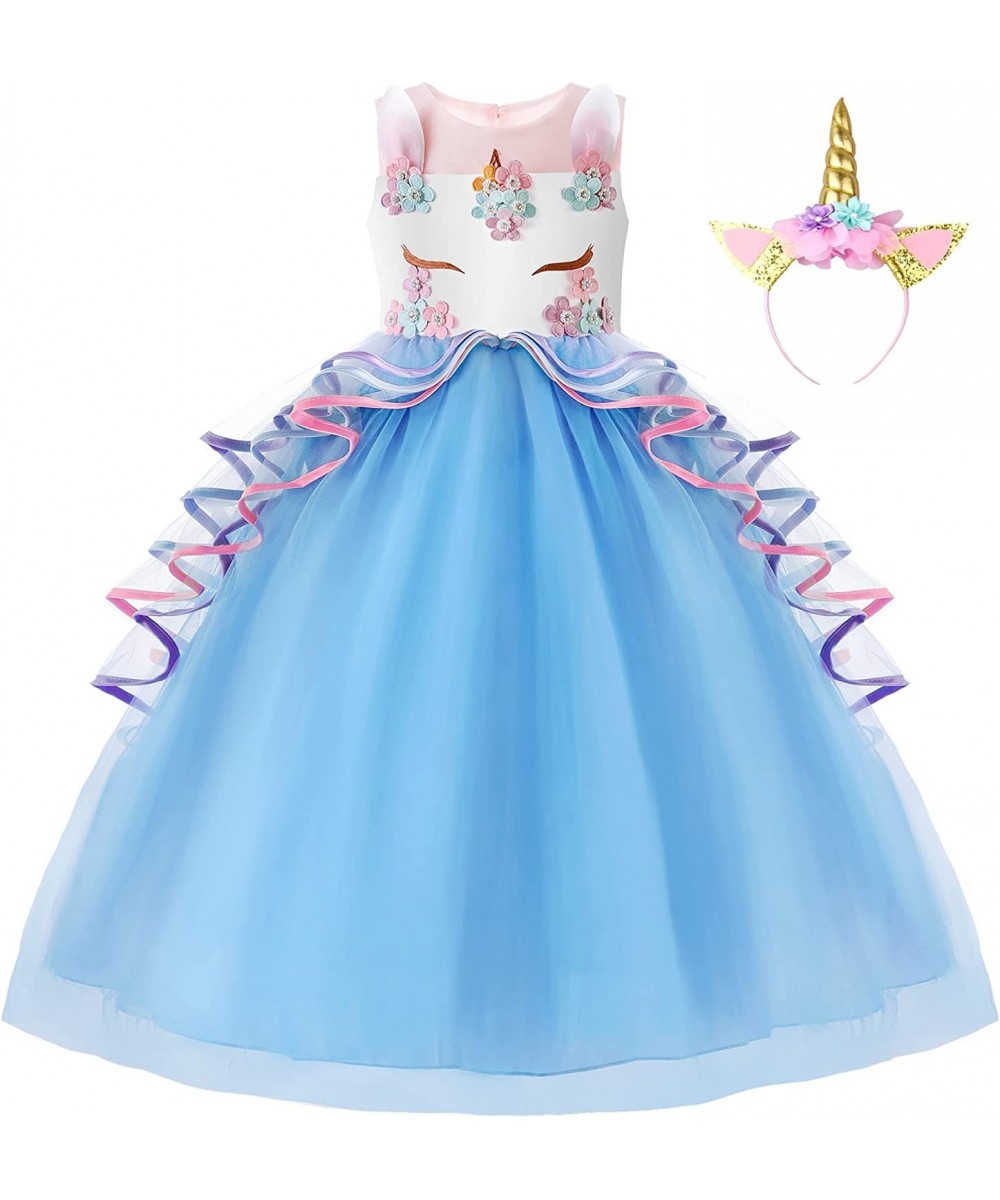 Girls Unicorn Costume Party Pageant Princess Dress with Headband $42.40 - Kids' Costumes