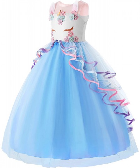 Girls Unicorn Costume Party Pageant Princess Dress with Headband $42.40 - Kids' Costumes