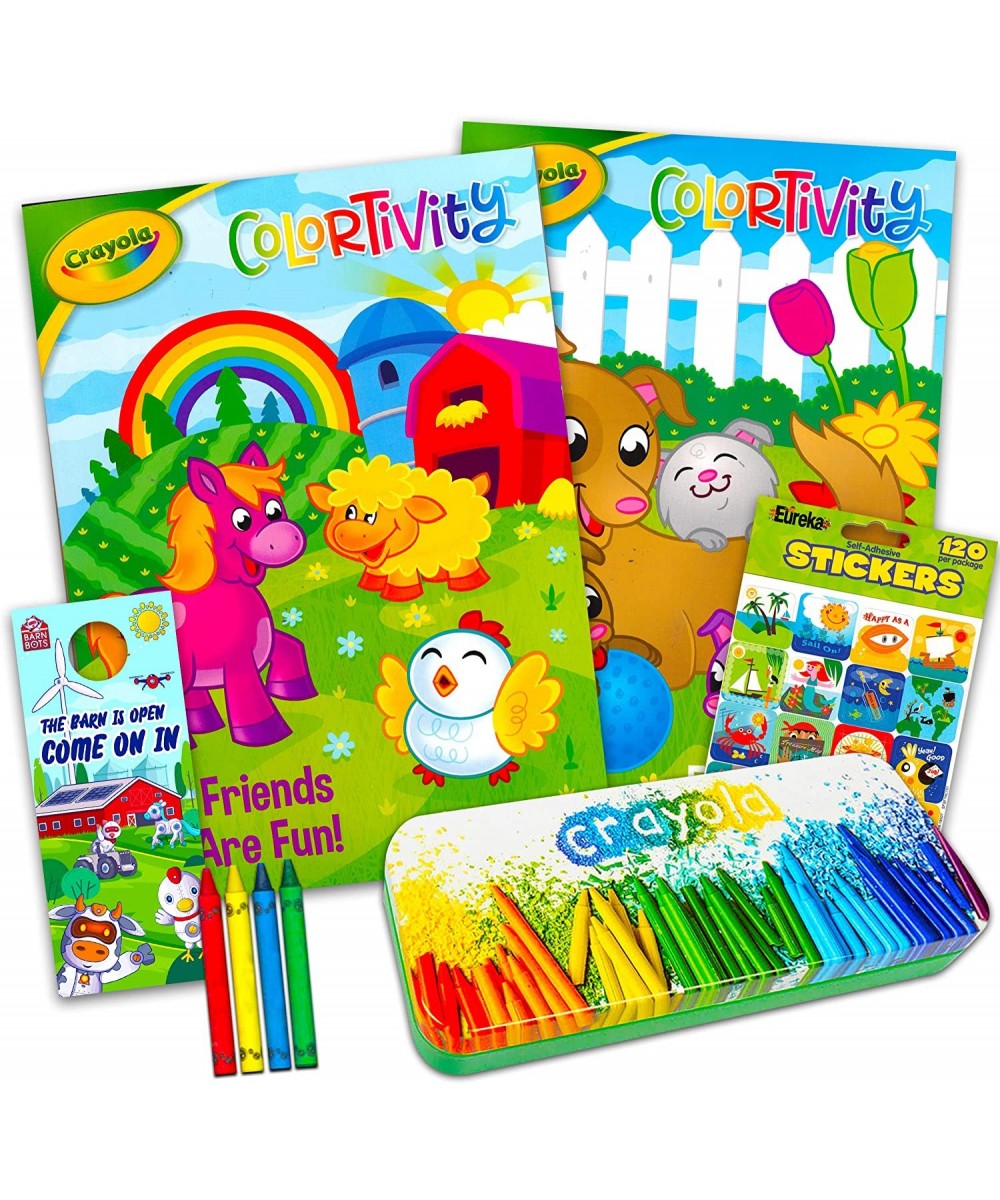 Crayola Coloring Set for Kids Ages 4-8 ~ Bundle with 2 Crayola Coloring Books and Coloring Utensils Plus Stickers and More (C...