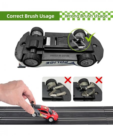 Slot Car Race Track for Boys and Kids Electric Racing Vehicle Playset 1:43 with 4 Cars Headlights 2 Controller Sound and Ligh...