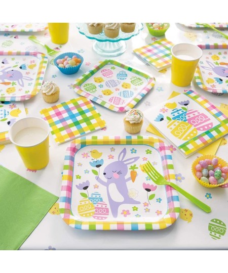 Plaid Easter Eggs Luncheon Napkins | 6.5" x 6.5" | 20 Pcs $15.49 - Kids' Party Tableware