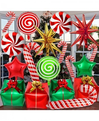 Merry Christmas Balloons Xmas Party Supplies Birthday Decorations Christmas Candy Foil Balloons Garland Arch Kit Cane Swirl M...