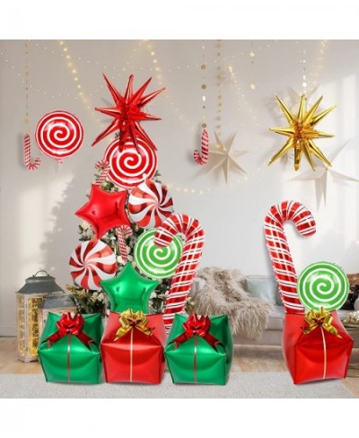 Merry Christmas Balloons Xmas Party Supplies Birthday Decorations Christmas Candy Foil Balloons Garland Arch Kit Cane Swirl M...