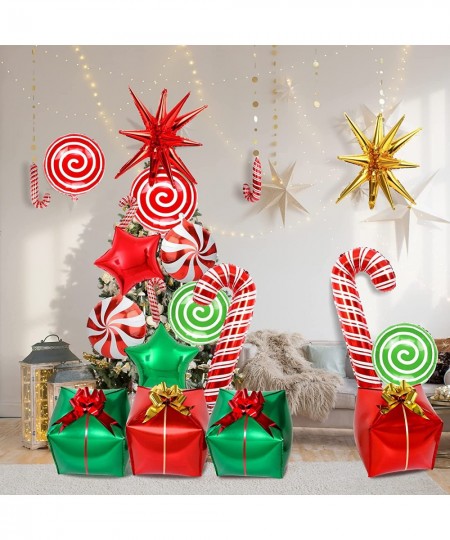 Merry Christmas Balloons Xmas Party Supplies Birthday Decorations Christmas Candy Foil Balloons Garland Arch Kit Cane Swirl M...