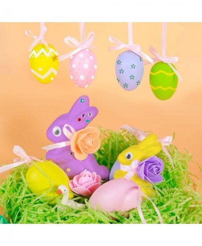 50 Pieces Easter Crafts for Kids with 8 Pieces Easter Foam Bunny 4 Pieces Easter Eggs 2 Sets Paints Instructions and Others A...