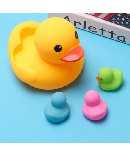 Bath Duck Toys 4 Pcs Colorful Rubber Duck Family Squeak Ducks Baby Shower Toy for Toddlers Boys Girls 3 Months+ (Colorful Duc...