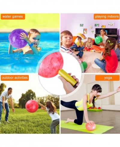 6 Pcs Marbleized Bouncy Balls Kick Balls Inflatable Sensory Balls for Beach School Playground Indoor/Outdoor Play Balls - 9 I...