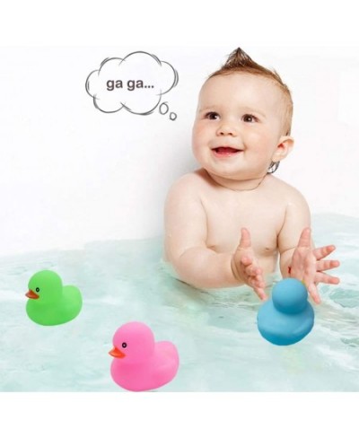 Bath Duck Toys 4 Pcs Colorful Rubber Duck Family Squeak Ducks Baby Shower Toy for Toddlers Boys Girls 3 Months+ (Colorful Duc...