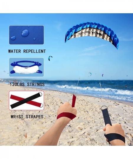 2.5m Dual Line Stunt Parafoil Kites Soft Stunt Kite for Beach Blue red Green Yellow Color with Flying Tool $58.25 - Kites & W...