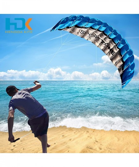 2.5m Dual Line Stunt Parafoil Kites Soft Stunt Kite for Beach Blue red Green Yellow Color with Flying Tool $58.25 - Kites & W...