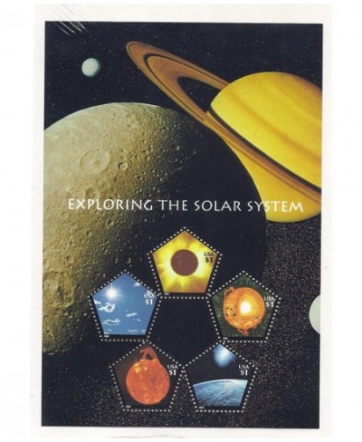 Exploring the Solar System Full Sheet of 5 x $1.00 Pentagonal Postage Stamps USA 2000 Scott 3410 $24.64 - Collectibles Displa...