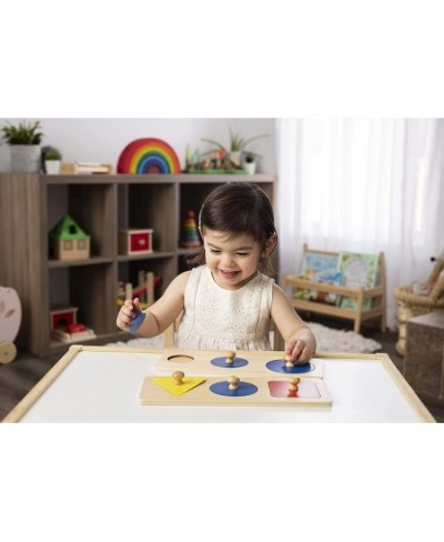 Montessori Multi Shape Wooden Puzzle Toy Baby Toddler First Jumbo Wood Peg Educational Basic Geometry $31.26 - Early Developm...