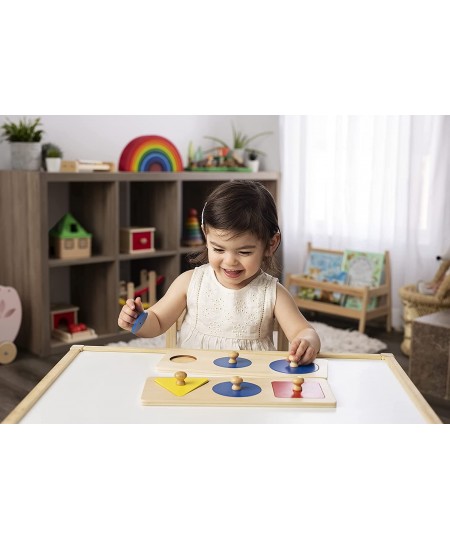 Montessori Multi Shape Wooden Puzzle Toy Baby Toddler First Jumbo Wood Peg Educational Basic Geometry $31.26 - Early Developm...