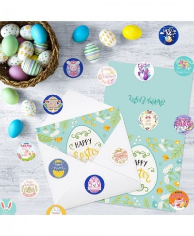 2000PCS Easter Stickers Happy Easter Egg Bunny Roll Sticker Round Waterproof Holiday Sticker for Kids Decorations Wall Window...