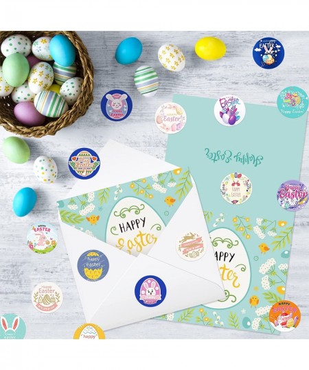 2000PCS Easter Stickers Happy Easter Egg Bunny Roll Sticker Round Waterproof Holiday Sticker for Kids Decorations Wall Window...