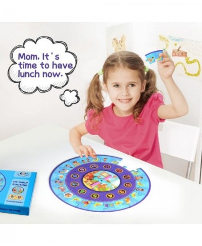 Round Puzzles for Kids Daily Routine Schedule Jigsaw Puzzles 36 Pieces Early Learning Centre Clock Table Game Montessori Educ...