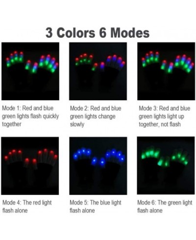 2 Pairs LED Gloves Rave Colorful Flashing Finger Light Up Gloves Cool Fun gifts for Kids Ages 6-12 $34.64 - Electronic Learni...