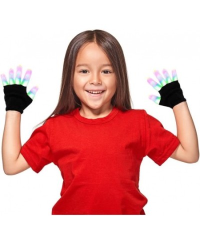 2 Pairs LED Gloves Rave Colorful Flashing Finger Light Up Gloves Cool Fun gifts for Kids Ages 6-12 $34.64 - Electronic Learni...