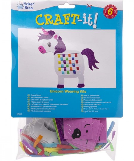 Rainbow Unicorn Weaving Kit (Pack of 6) AW630 Ribbon and Template Pattern Designs for Children $95.36 - Craft Kits