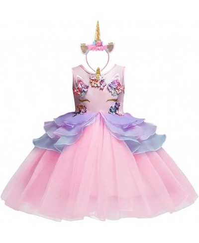 Girls Unicorn Costume Princess Tulle Dress w/Headband Birthday Pageant Party Carnival Cosplay Dress Up Outfits $26.35 - Kids'...