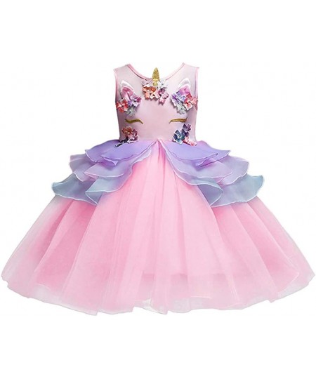 Girls Unicorn Costume Princess Tulle Dress w/Headband Birthday Pageant Party Carnival Cosplay Dress Up Outfits $26.35 - Kids'...